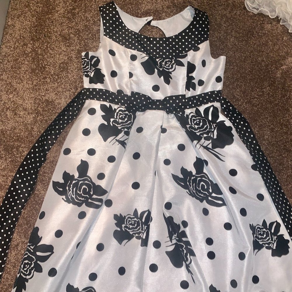 Disorderly Kids Black/White Rose Dress- Size 10